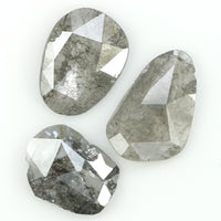 Natural Loose Slice Salt And Pepper Diamond Black Grey Color 1.04 CT 5.70 MM Slice Shape Rose Cut Diamond L1467