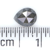 Natural Loose Pear Salt And Pepper Diamond Black Grey Color 0.48 CT 5.35 MM Pear Shape Rose Cut Diamond L7879