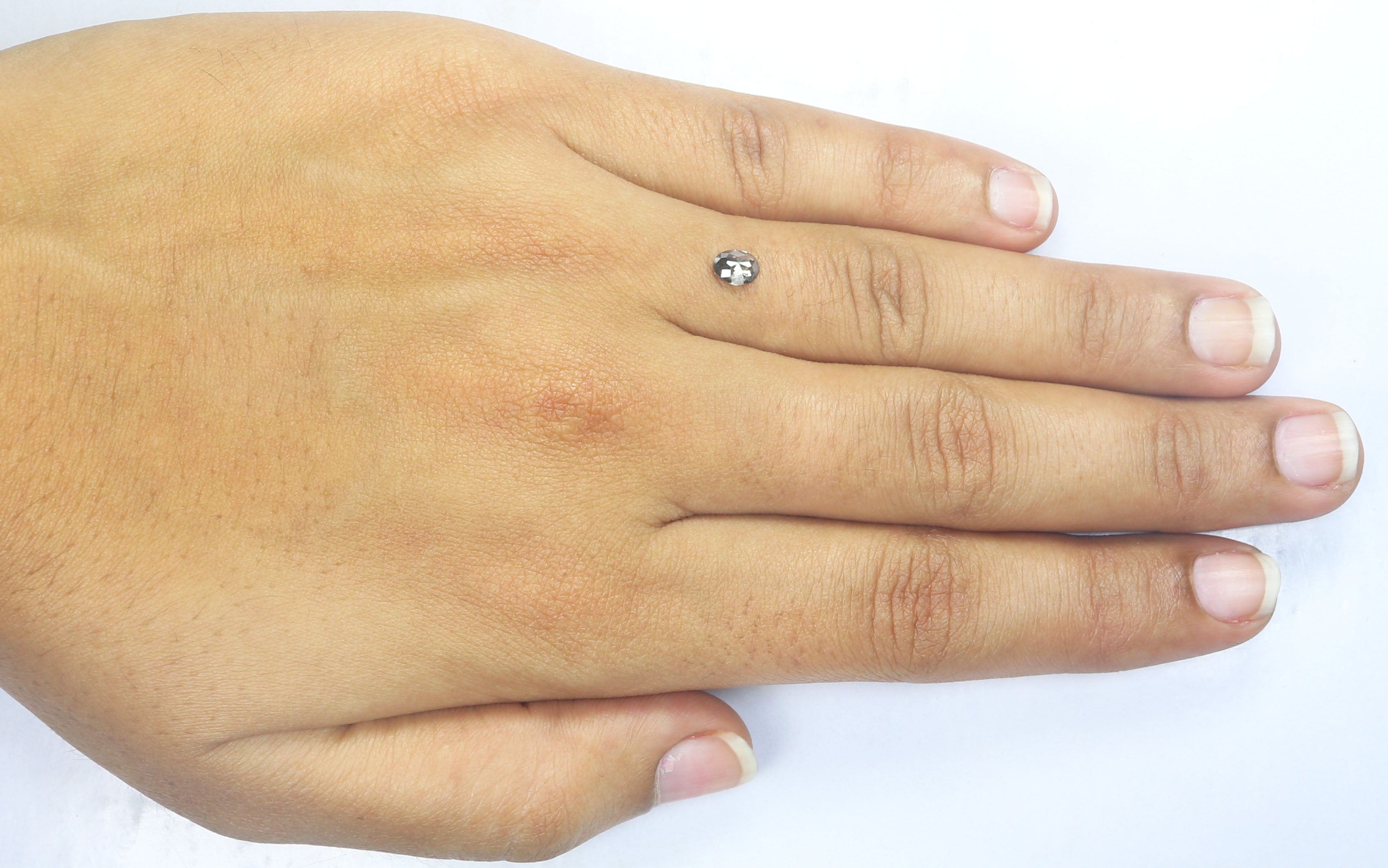 0.39 CT Natural Loose Oval Shape Diamond Salt And Pepper Oval Diamond 5.25 MM Natural Loose Black Grey Color Oval Rose Cut Diamond LQ8987