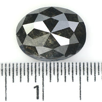 Natural Loose Oval Salt And Pepper Diamond Black Grey Color 2.51 CT 9.50 MM Oval Shape Rose Cut Diamond KDL1367