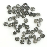 1.36 Ct Natural Loose Diamond, Round Brilliant Cut, Salt Pepper Diamond, Black Diamond, Gray Diamond, Round Cut Diamond, Real Diamond L097
