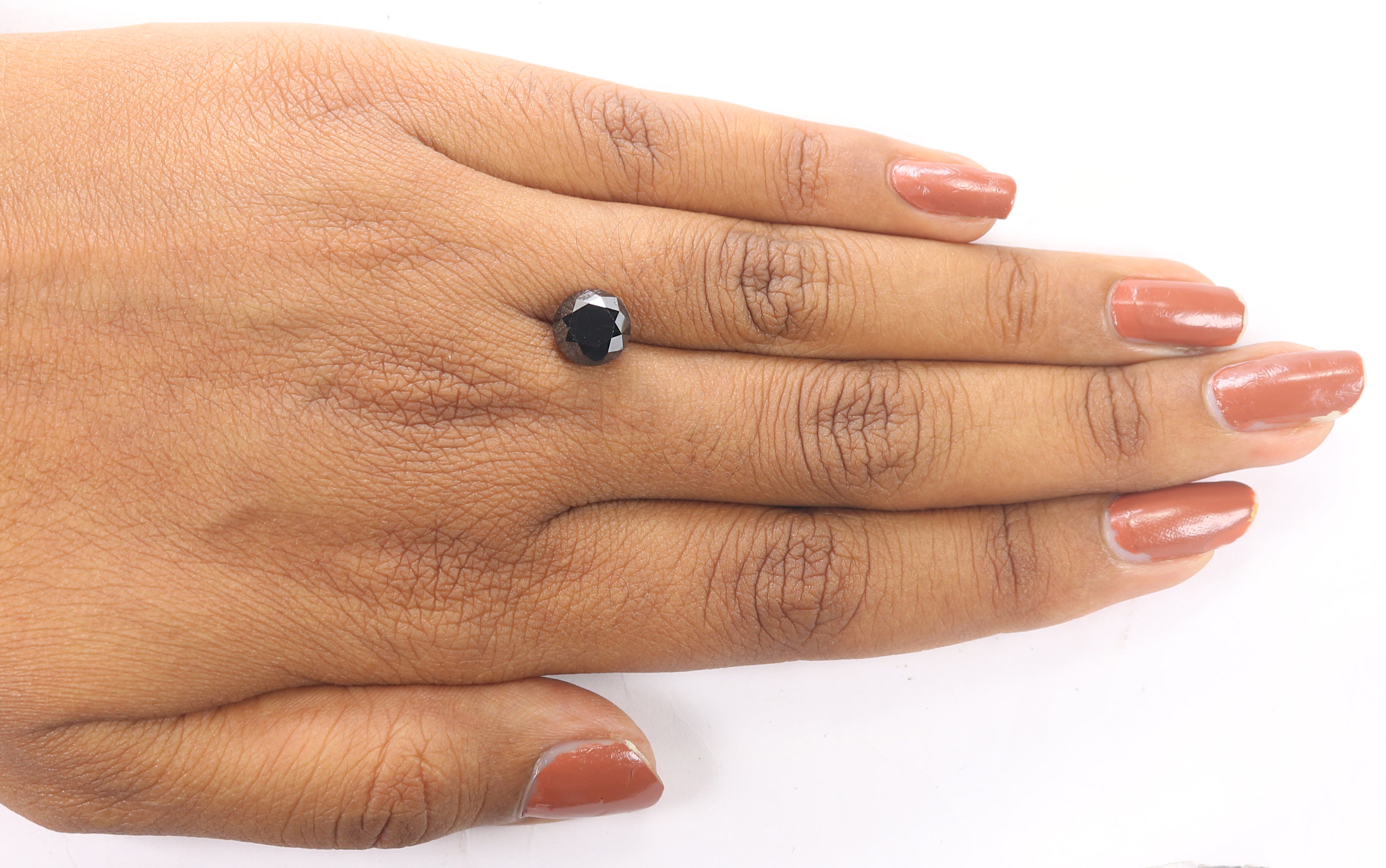 Natural Loose Round Shape Black Color Diamond 2.90 CT 7.80 MM Round Brilliant Cut Diamond L1854