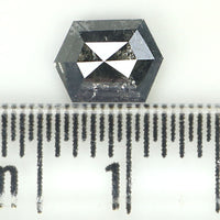 Natural Loose Hexagon Salt And Pepper Diamond Black Grey Color 0.72 CT 6.20 MM Hexagon Shape Rose Cut Diamond KDL1236