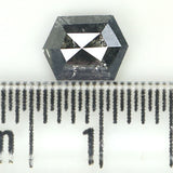Natural Loose Hexagon Salt And Pepper Diamond Black Grey Color 0.72 CT 6.20 MM Hexagon Shape Rose Cut Diamond KDL1236