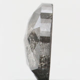 0.85 Ct Natural Loose Oval Shape Diamond Black Grey Color Oval Diamond 6.80 MM Natural Loose Salt And Pepper Oval Rose Cut Diamond QL8673