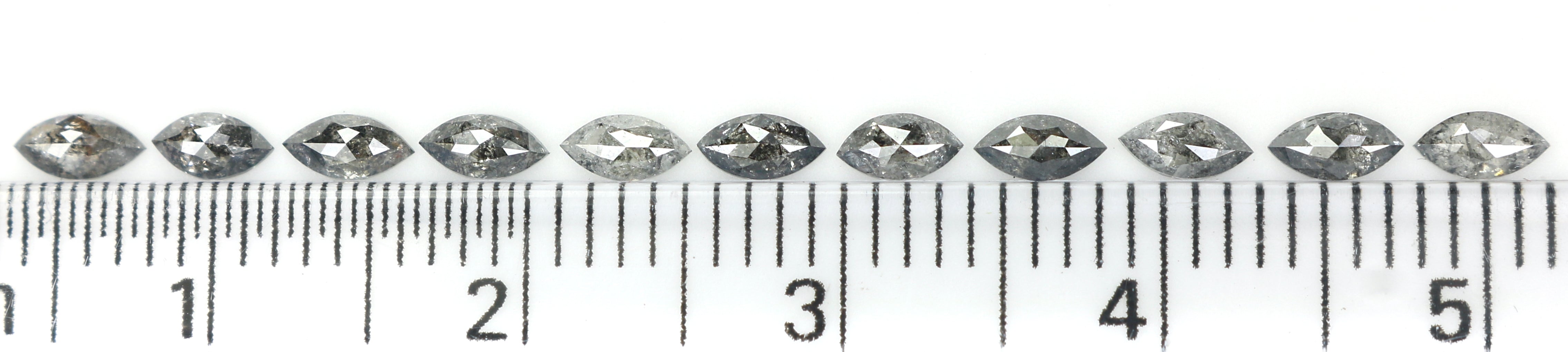 0.99 CT Natural Loose Marquise Shape Diamond Salt And Pepper Marquise Cut Diamond 3.90 MM Black Grey Color Marquise Rose Cut Diamond QL1348
