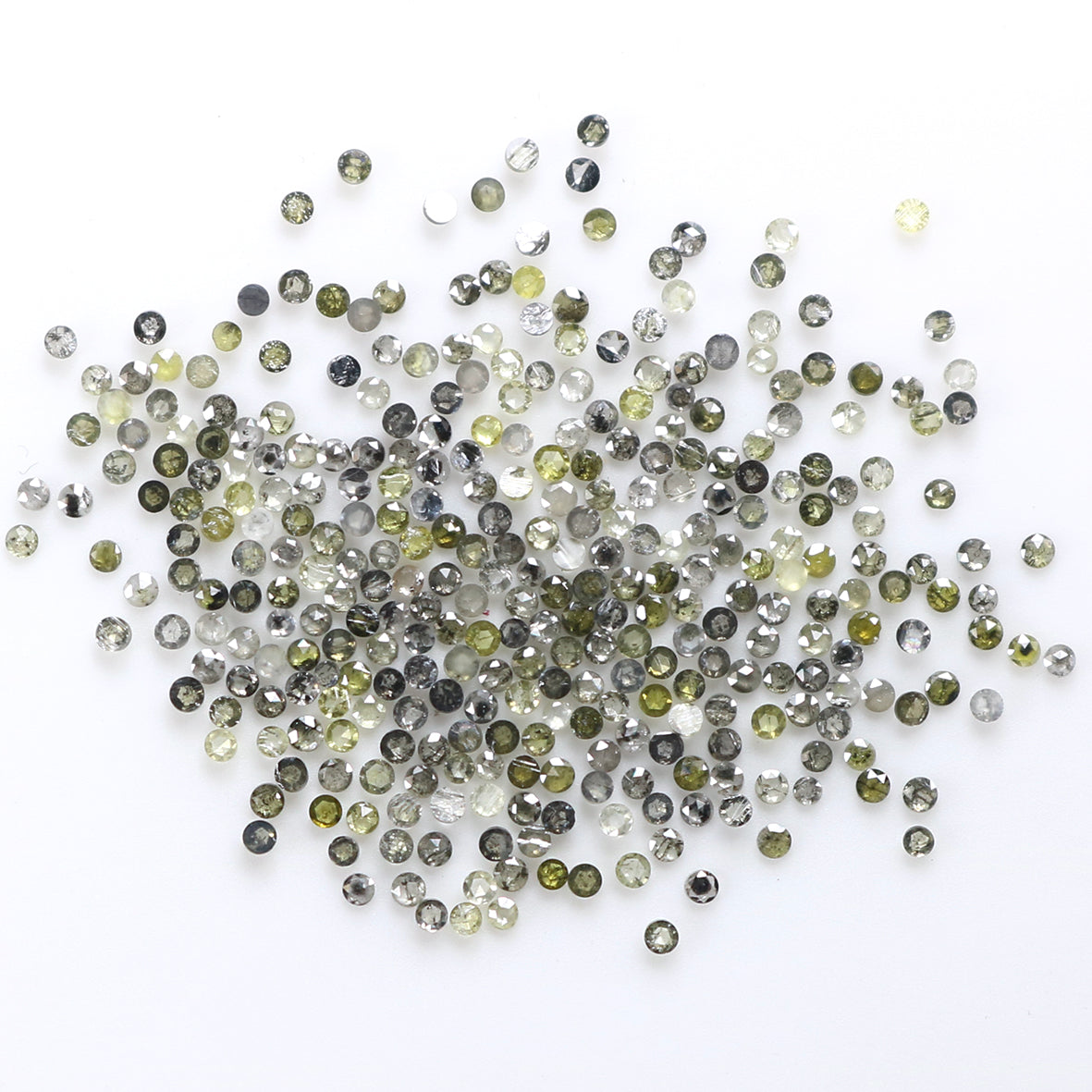 1.50 Ct Natural Loose Round Rose Cut Diamond Salt And Pepper Round Shape Diamond 1.00 MM Natural Black Grey Round Rose Cut Diamond LQ1809
