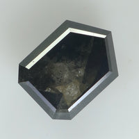 2.05 Ct Natural Loose Diamond Shield Black Grey Salt And Pepper Color I3 Clarity 8.50 MM KDL8057