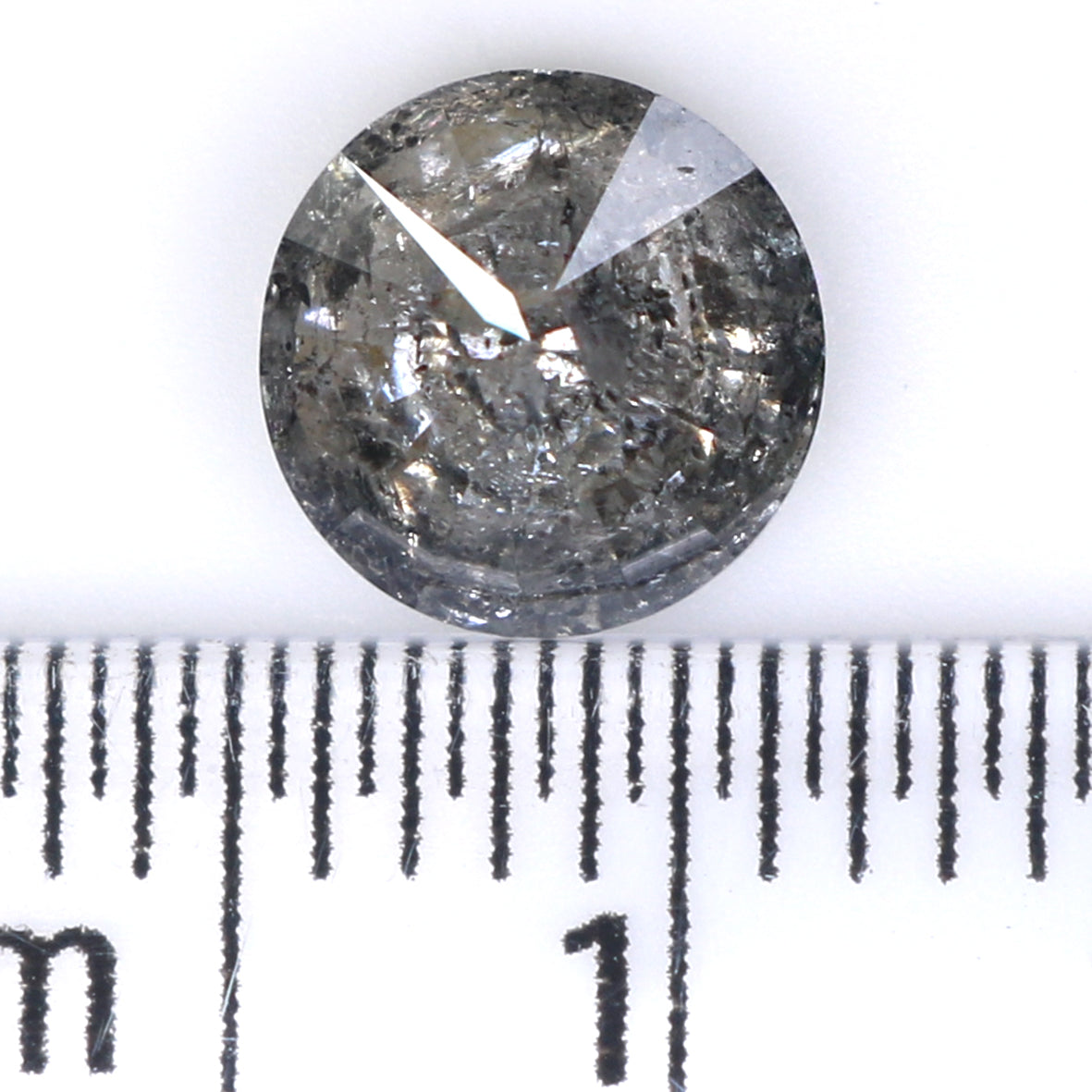 1.13 CT Natural Loose Round Shape Diamond Black Grey Color Round Shape Diamond 6.40 MM Salt And Pepper Round Brilliant Cut Diamond LQ1401