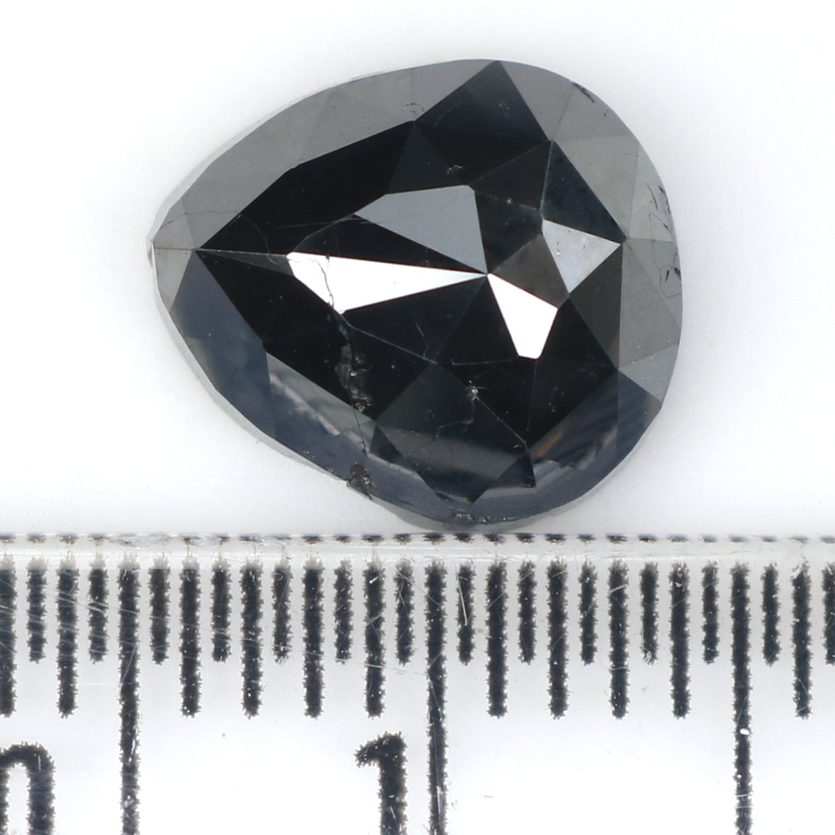 2.47 CT Natural Loose Pear Shape Diamond Black Color Pear Cut Diamond 8.90 MM Natural Loose Black Color Diamond Pear Rose Cut Diamond LQ1605