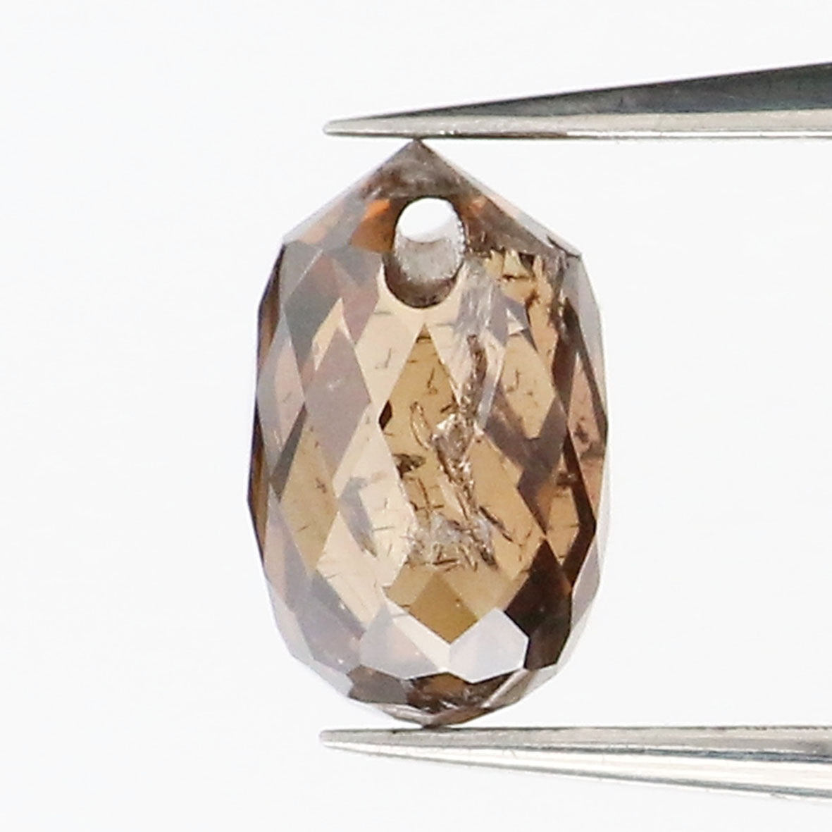0.47 Ct Natural Loose Briolette Shape Diamond Brown Color Drop Diamond 5.10 MM Natural Loose Brown Color Briolette Rose Cut Diamond LQ9252