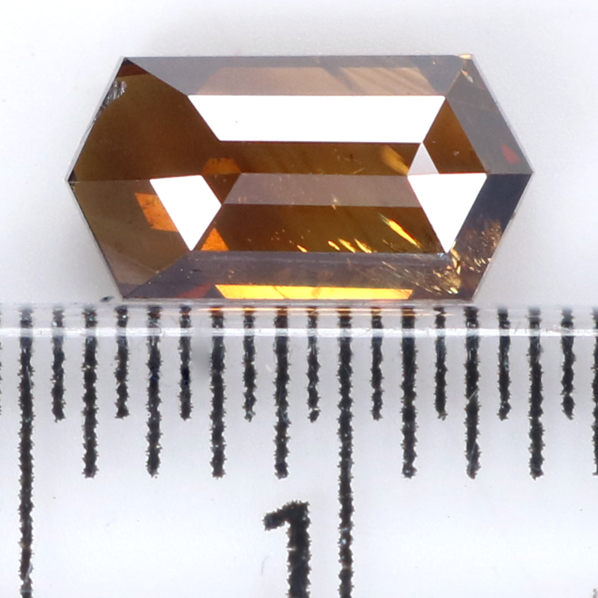0.76 CT Natural Loose Hexagon Shape Diamond Brown Color Hexagon Shape Diamond 7.40 MM Natural Loose Brown Hexagon Rose Cut Diamond QL1660