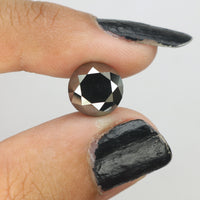 3.76 Ct Natural Loose Diamond Round Black Color 9.30 MM KDL8487
