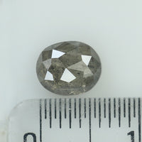 1.17 Ct Natural Loose Diamond Oval Grey Salt And Pepper Color I3 Clarity 6.70 MM KDL8693
