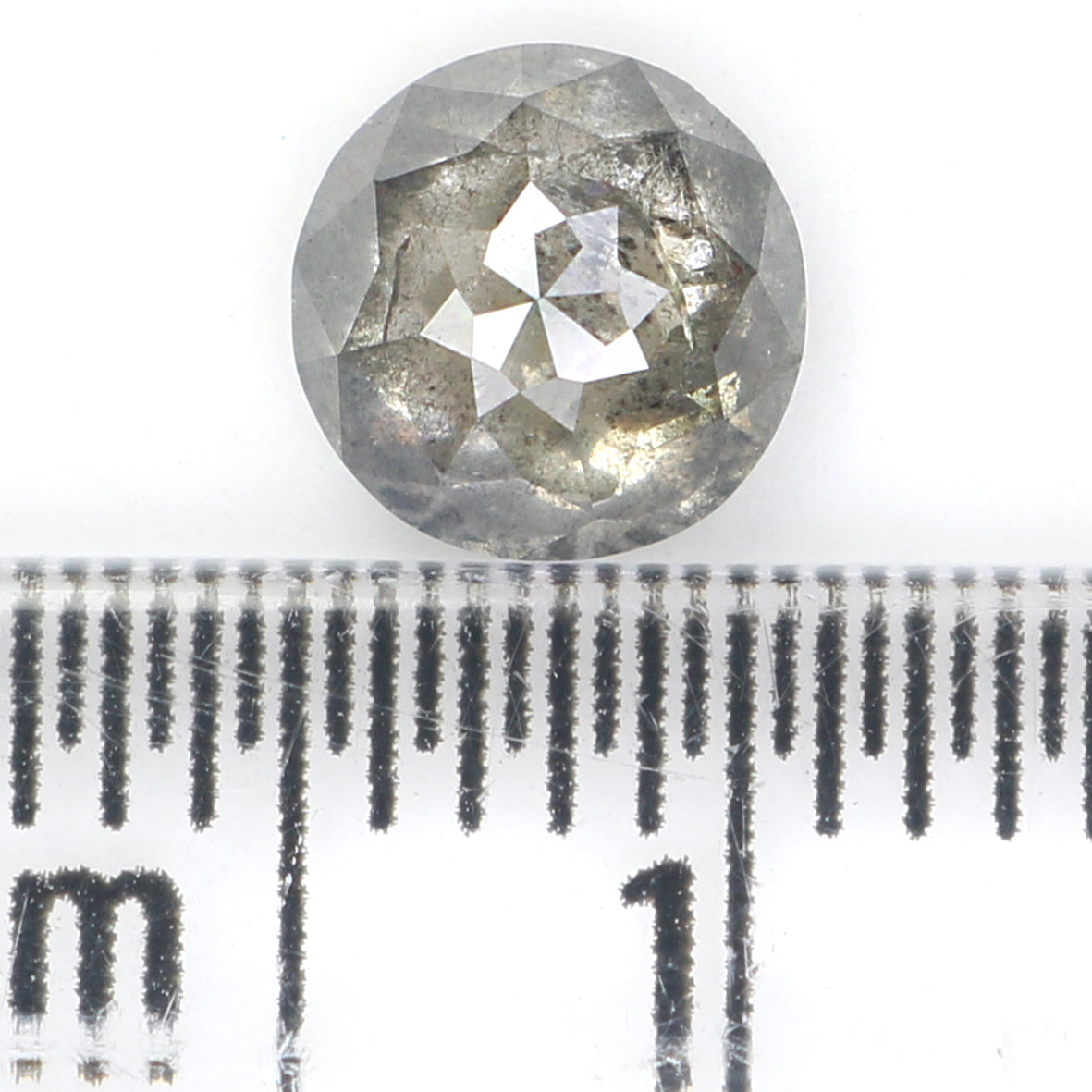 0.87 CT Natural Loose Round Rose Cut Diamond Salt And Pepper Round Shape Diamond 5.80 MM Natural Black Grey Round Rose Cut Diamond LQ1197