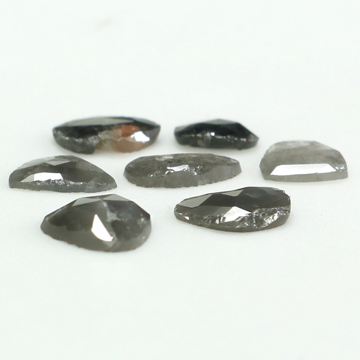 1.24 Ct Natural Loose Slice Shape Diamond Salt And Pepper Slice Diamond 4.20 MM Natural Black Grey Color Slice Irregular Cut Diamond LQ1441