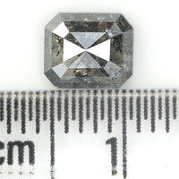 Natural Loose Emerald Salt And Pepper Diamond Black Grey Color 0.96 CT 6.25 MM Emerald Shape Rose Cut Diamond KDL1205