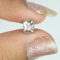 0.74 Ct Natural Loose Diamond Emerald Black Grey Salt And Pepper Color I3 Clarity 6.30 MM KDL8434