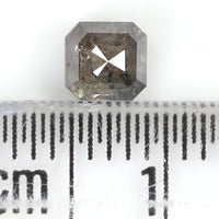 Natural Loose Emerald Salt And Pepper Diamond Black Grey Color 0.64 CT 4.40 MM Emerald Shape Rose Cut Diamond L5078