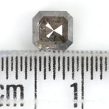Natural Loose Emerald Salt And Pepper Diamond Black Grey Color 0.64 CT 4.40 MM Emerald Shape Rose Cut Diamond L5078