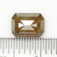 0.71 Ct Natural Loose Diamond, Emerald Cut Diamond, Green Diamond, Brown Diamond, Rustic Diamond, Fancy Shape Diamond, Real Diamond KDL496
