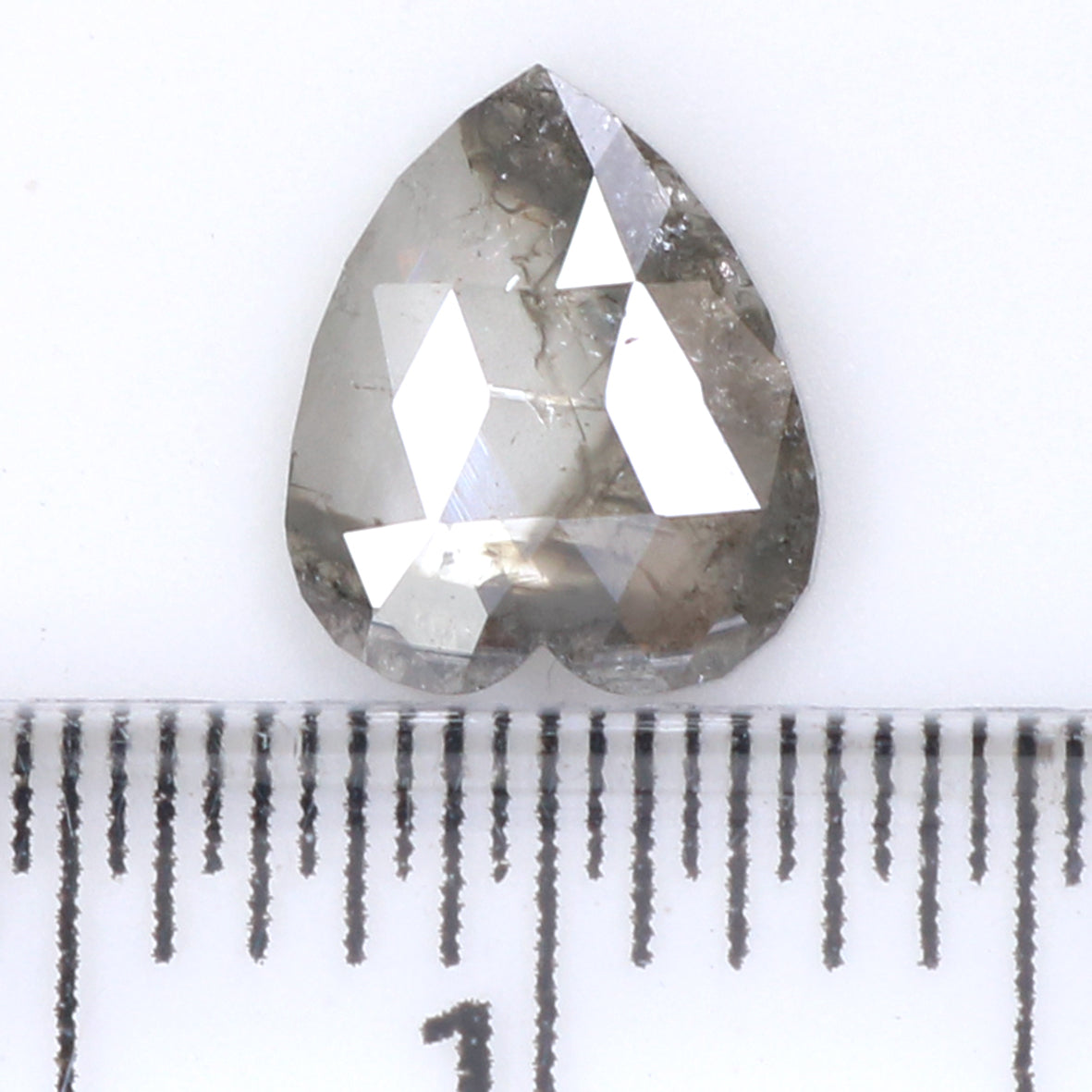 0.65 CT Natural Loose Heart Shape Diamond Salt And Pepper Heart Diamond 6.65 MM Natural Loose Black Grey Color Heart Rose Cut Diamond QL1627