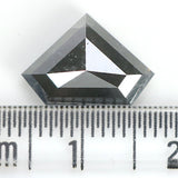 Natural Loose Shield Salt And Pepper Diamond Grey Color 3.67 CT 8.90 MM Shield Shape Rose Cut Diamond KDL982