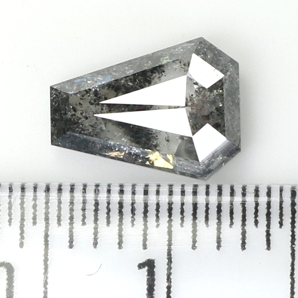 1.08 CT Natural Loose Coffin Shape Diamond Salt And Pepper Coffin Shape Diamond 7.75 MM Black Grey Color Coffin Rose Cut Diamond QL1425
