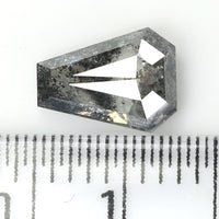 Natural Loose Coffin Salt And Pepper Diamond Black Grey Color 1.08 CT 7.75 MM Coffin Shape Rose Cut Diamond KDL1425
