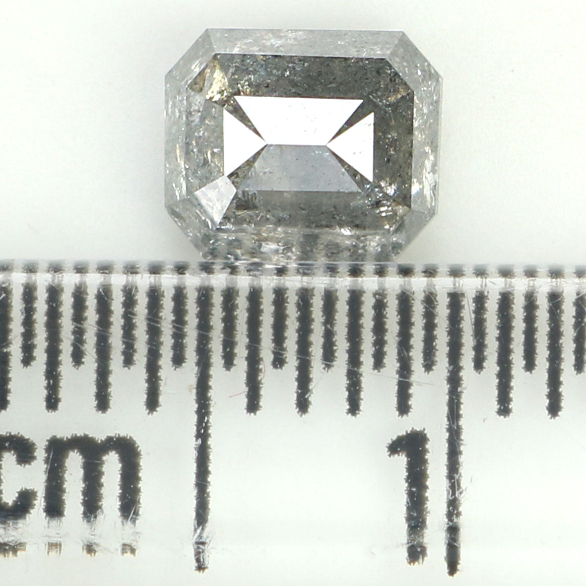 0.89 CT Natural Loose Emerald Shape Diamond Salt And Pepper Emerald Cut Diamond 5.50 MM Natural Black Grey Emerald Rose Cut Diamond LQ1220