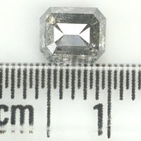 Natural Loose Emerald Salt And Pepper Diamond Black Grey Color 0.89 CT 5.50 MM Emerald Shape Rose Cut Diamond L1220