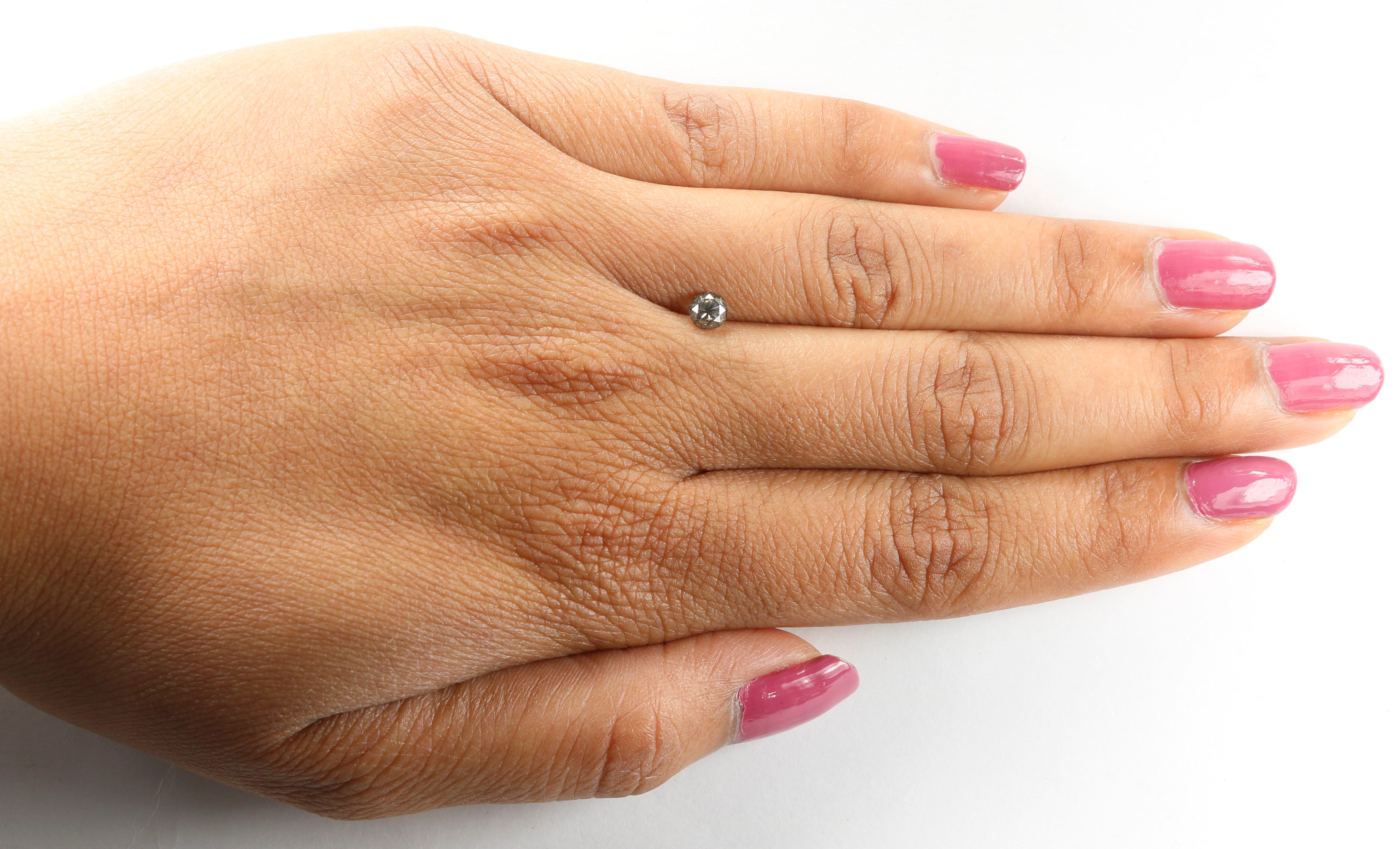 0.37 CT Natural Loose Round Shape Diamond Salt And Pepper Round Cut Diamond 4.10 MM Natural Loose Diamond Round Brilliant Cut Diamond LQ5065