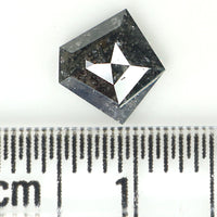 Natural Loose Pentagon Salt And Pepper Diamond Black Grey Color 0.98 CT 7.00 MM Pentagon Rose Cut Diamond KDL1222