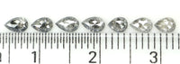 Natural Loose Pear Salt And Pepper Diamond Black Grey Color 0.81 CT 3.30 MM Pear Shape Rose Cut Diamond L1296
