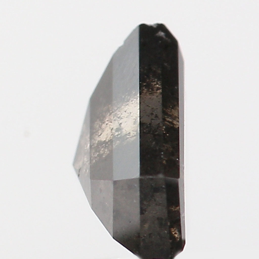 0.89 Ct Natural Loose Shield Shape Diamond Salt And Pepper Shield Cut Diamond 5.75 MM Black Gray Color Shield Shape Rose Cut Diamond QL9565