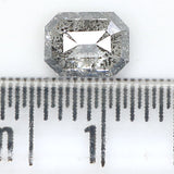 Natural Loose Emerald Salt And Pepper Diamond Black Grey Color 0.75 CT 5.95 MM Emerald Shape Rose Cut Diamond KDL1100