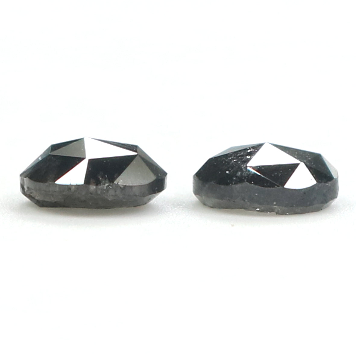 1.01 CT Natural Loose Round Rose Cut Pair Diamond Salt And Pepper Round Shape Diamond 5.00 MM Black Grey Round Shape Rose Cut Diamond QL1662