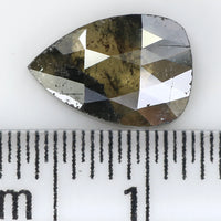 Natural Loose Pear Green Black Color Diamond 1.61 CT 9.05 MM Pear Shape Rose Cut Diamond L1576