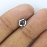 0.97 Ct Natural Loose Diamond Pentagon Black Grey Salt And Pepper color I3 Clarity 7.50 MM KDL8964