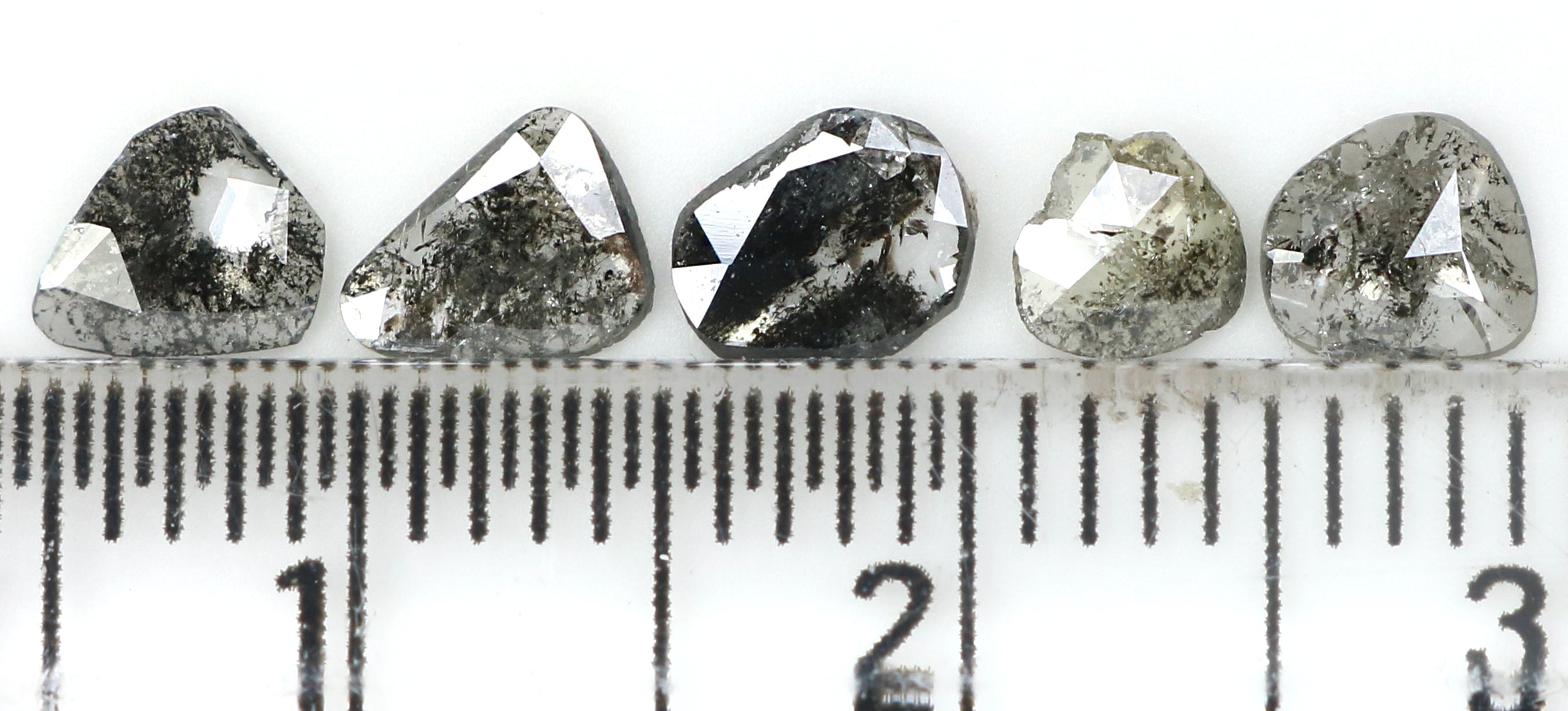 0.98 Ct Natural Loose Slice Shape Diamond Salt And Pepper Slice Cut Diamond 4.00 MM Natural Black Grey Diamond Irregular Cut Diamond LQ1508