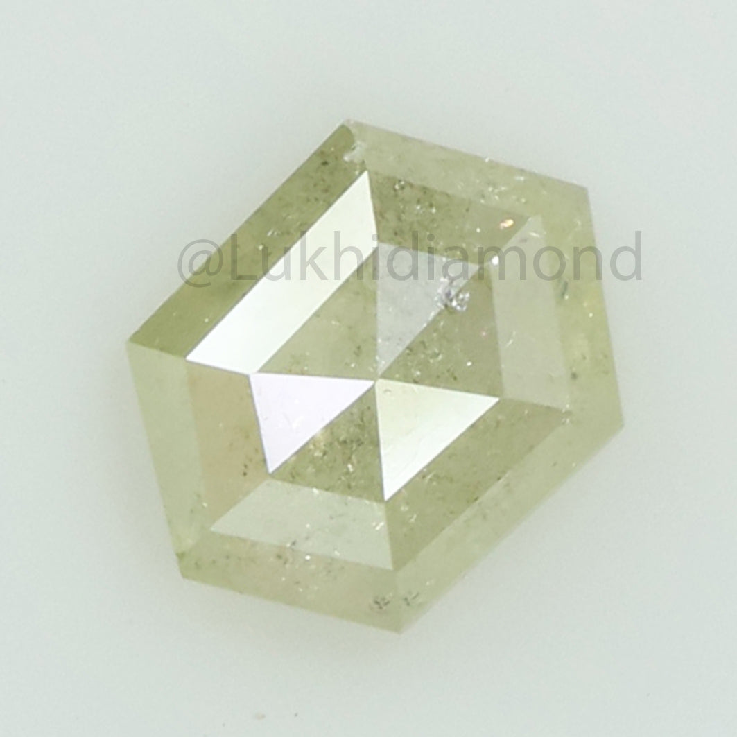 0.75 Ct Natural Loose Hexagon Shape Diamond Grey Hexagon Diamond 7.50 MM Natural Loose Grey Color Diamond Hexagon Rose Cut Diamond QK2097