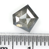 0.92 CT Natural Loose Diamond, Pentagon Cut Diamond, Salt And Pepper Diamond, Black Gray Diamond, Pentagon Shape, Rose Cut Diamond KDL438
