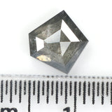 0.92 CT Natural Loose Diamond, Pentagon Cut Diamond, Salt And Pepper Diamond, Black Gray Diamond, Pentagon Shape, Rose Cut Diamond KDL438
