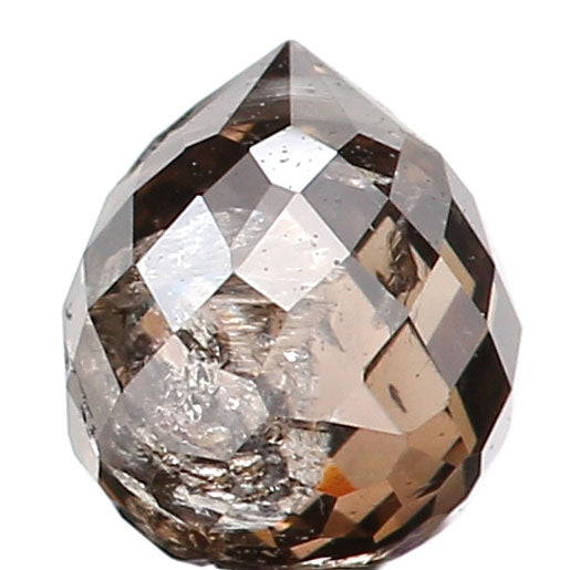 0.59 Ct Natural Loose Briolette Shape Diamond Brown Color Drop Diamond 4.60 MM Natural Loose Brown Color Briolette Rose Cut Diamond LQ131