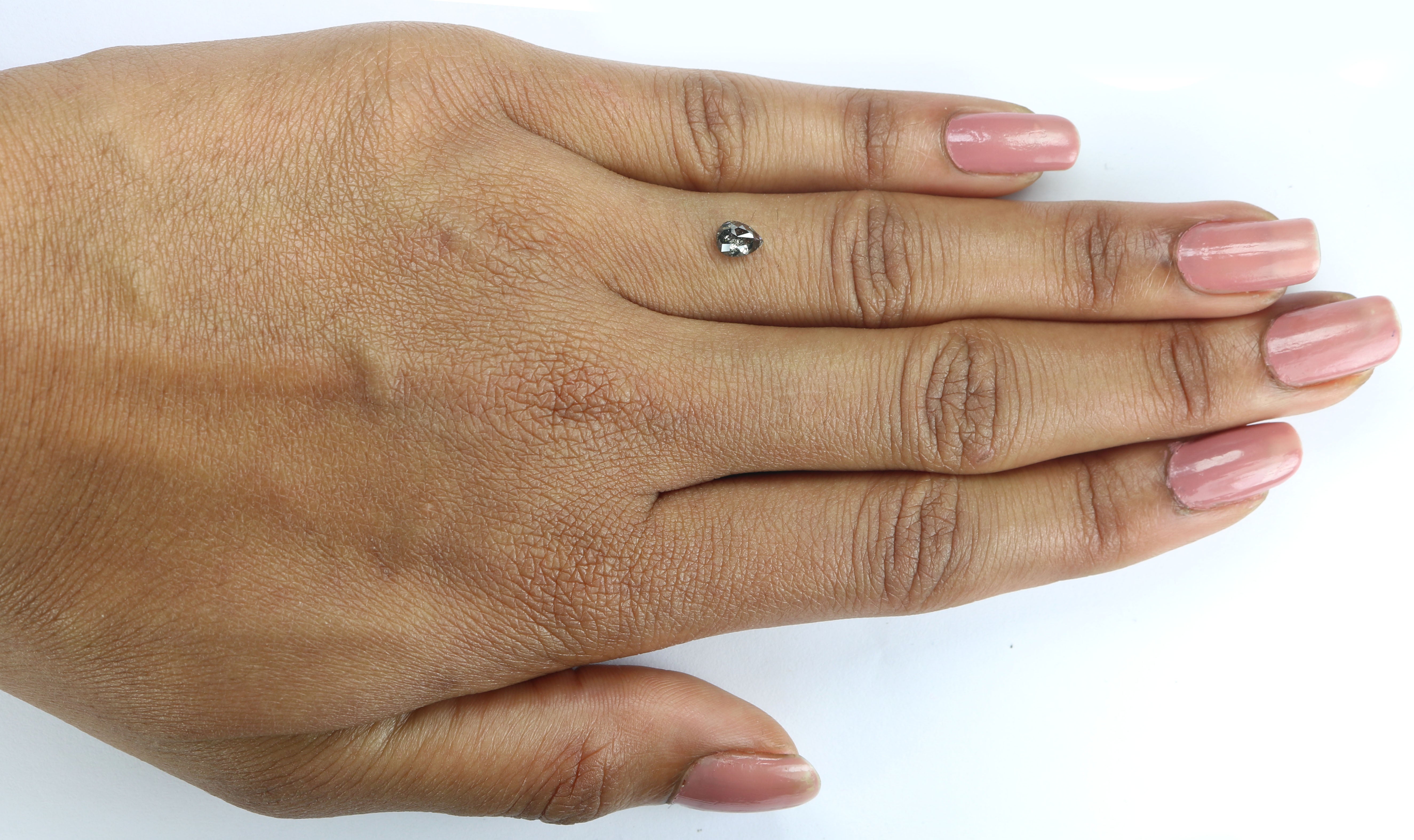 0.52 Ct Natural Loose Pear Shape Diamond Salt And Pepper Pear Cut Diamond 5.55 MM Natural Black Grey Diamond Pear Rose Cut Diamond LQ9020