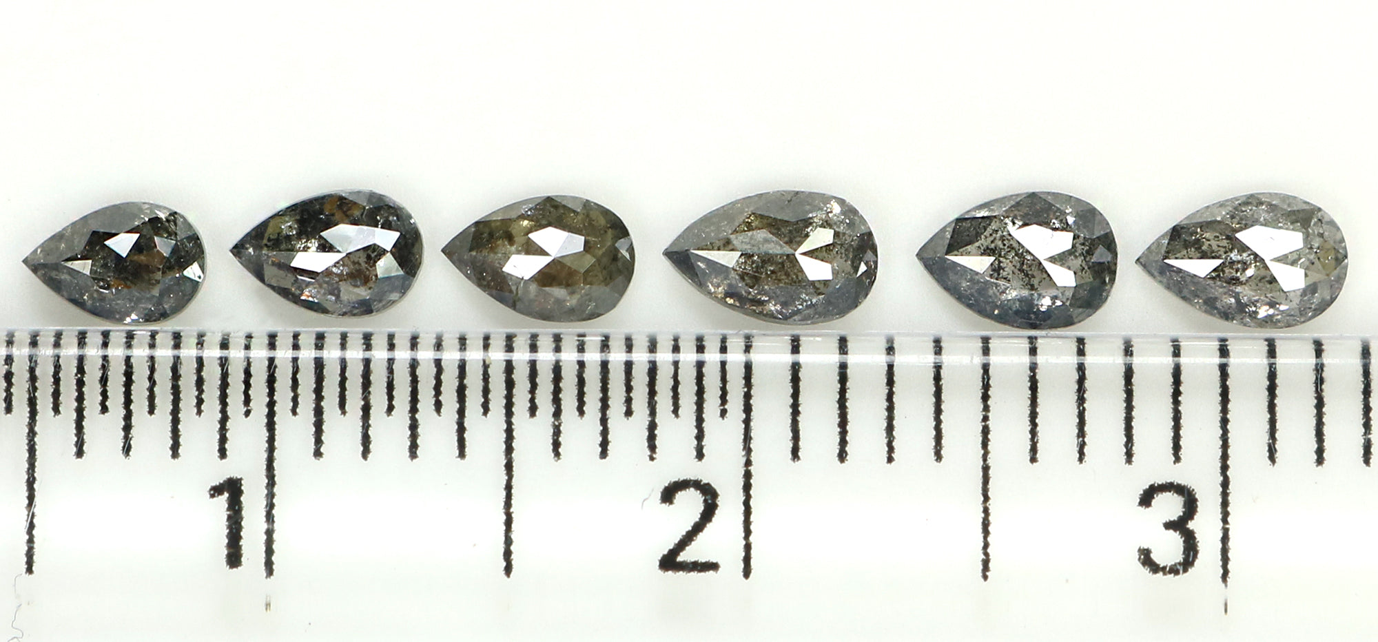 0.82 CT Natural Loose Pear Shape Diamond Salt And Pepper Pear Cut Diamond 3.90 MM Natural Black Grey Color Pear Rose Cut Diamond QLB1311