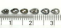 Natural Loose Pear Salt And Pepper Diamond Black Grey Color 0.82 CT 3.90 MM Pear Shape Rose Cut Diamond KDL1311