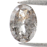 Natural Loose Oval Salt And Pepper Diamond Black Grey Color 0.34 CT 5.30 MM Oval Shape Rose Cut Diamond KR2281