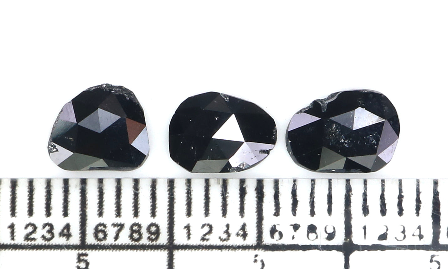 1.27 CT Natural Loose Slice Shape Diamond Black Color Slice Cut Diamond 6.65 MM Natural Loose Black Color Slice Rose Cut Diamond LQ2713