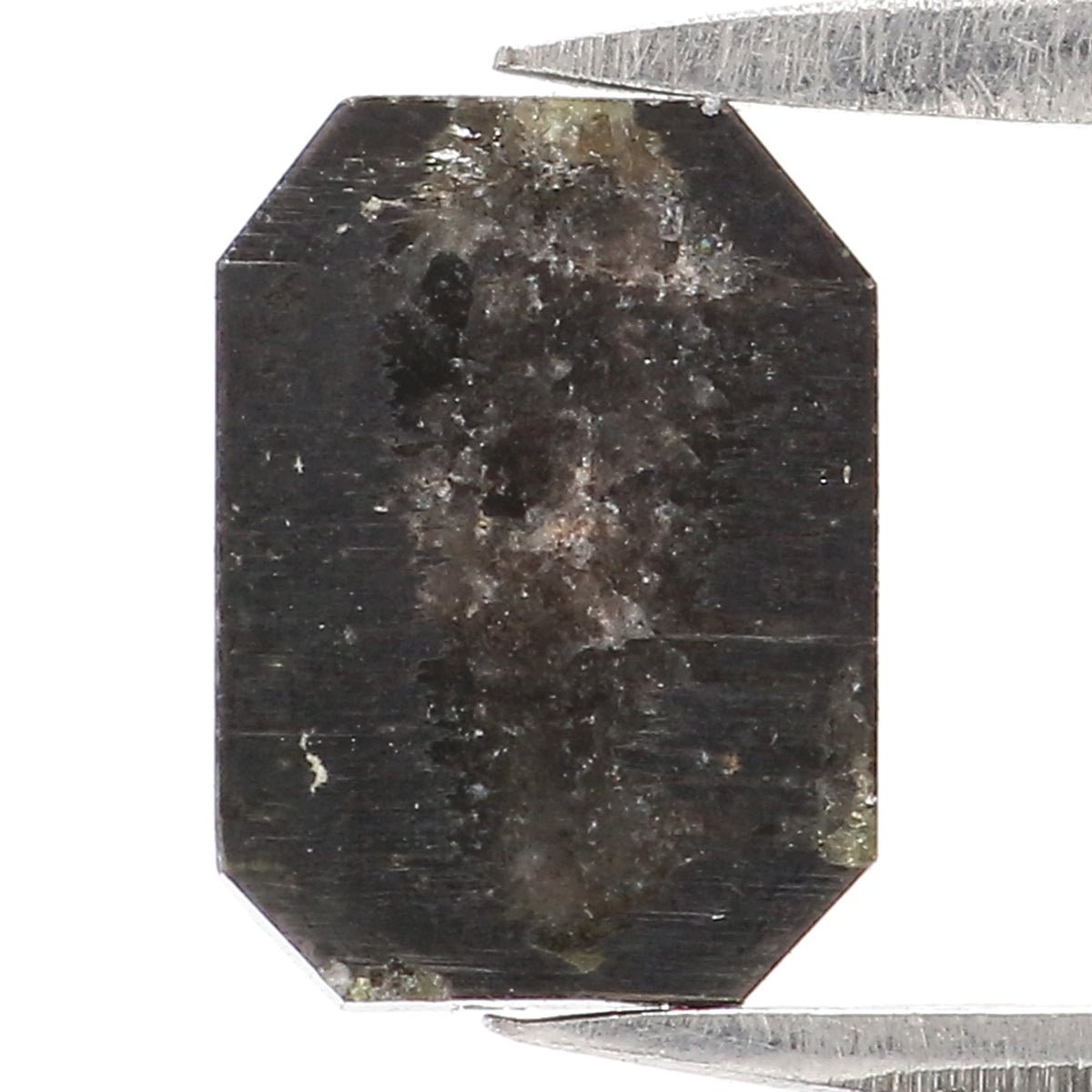 1.36 CT Natural Loose Emerald Shape Diamond Salt And Pepper Emerald Cut Diamond 7.95 MM Natural Black Grey Emerald Rose Cut Diamond KQ2634